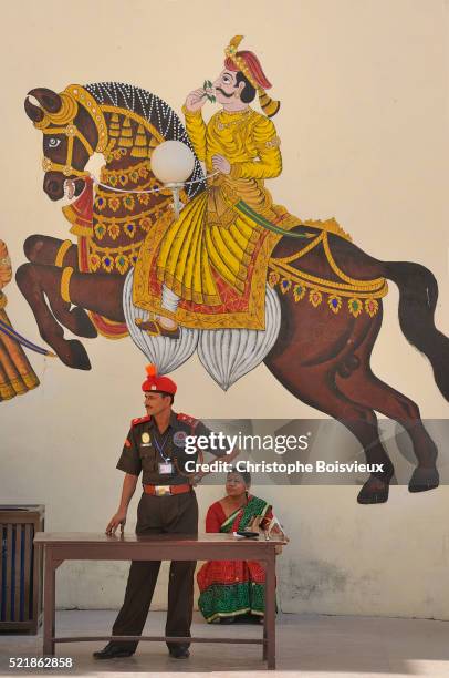india, rajasthan, udaipur, city palace - udaipur museum stock pictures, royalty-free photos & images