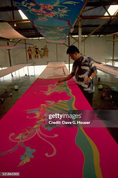 batik artist in kuala lumpur - malaysia batik stock pictures, royalty-free photos & images
