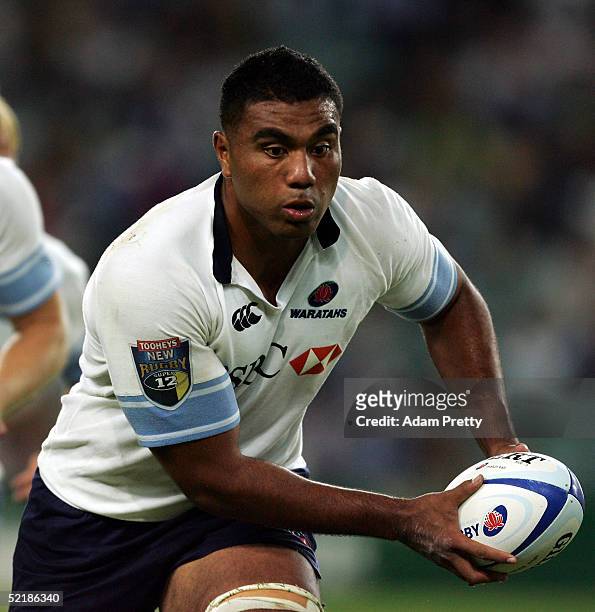 Wycliff Palu of the Waratahs in action during the Super 12 trial match between the NSW Waratahs and the Crusaders at the Aussie Stadium February 12,...
