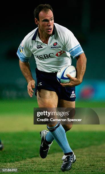 Nathan Grey of the Waratahs in action during the Super 12 trial match between the NSW Waratahs and the Crusaders at Aussie Stadium February 12, 2005...