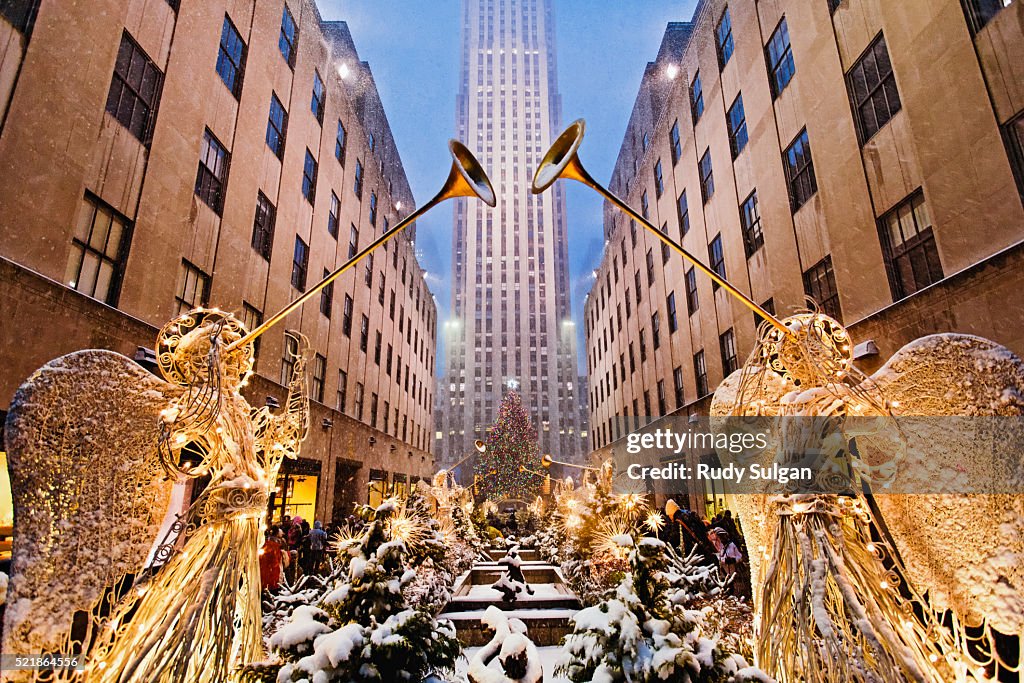 Christmas angels at Rockefeller Center, New York City