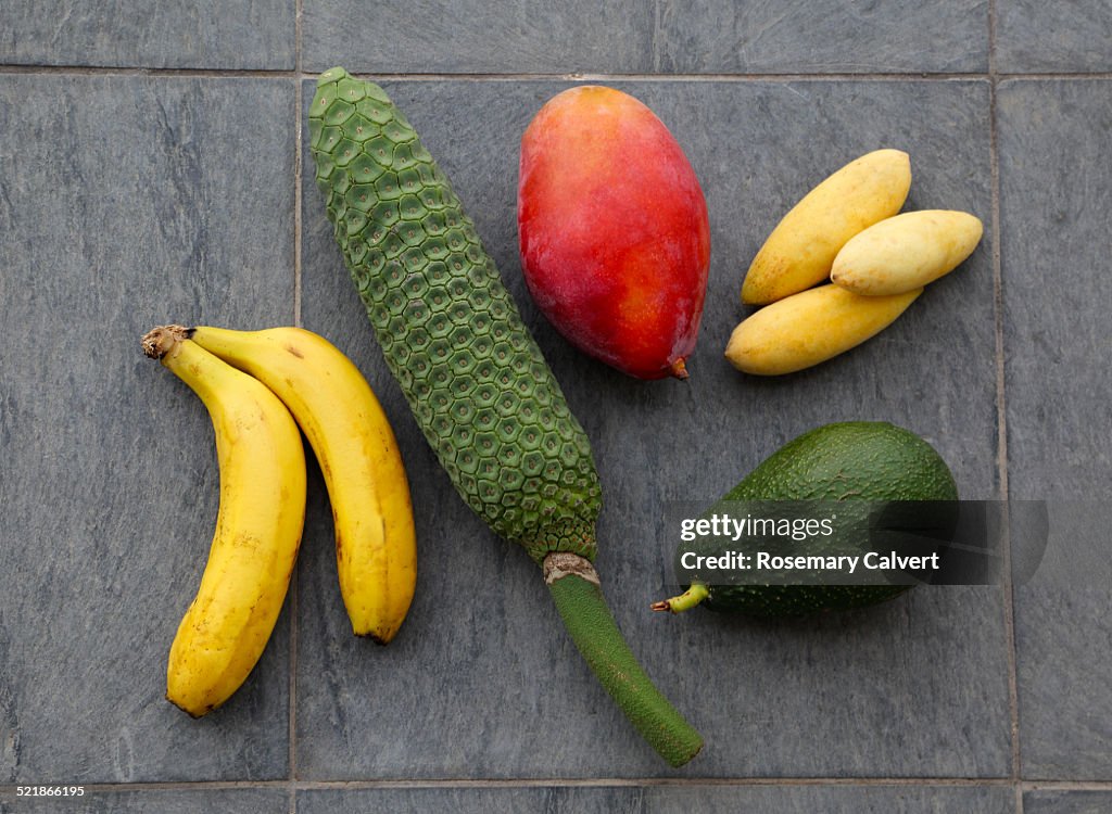 Selection of locally grown fruits in Madeira