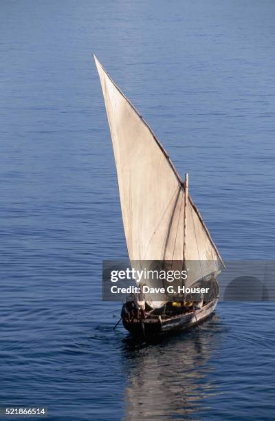 classic swahili sailing dhow - dhow stock pictures, royalty-free photos & images