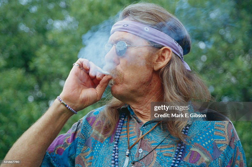 Man Smoking a Joint