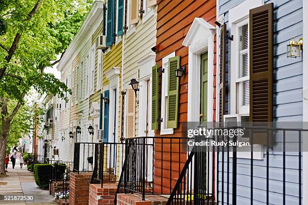 houses in georgetown - townhouse stock pictures, royalty-free photos & images
