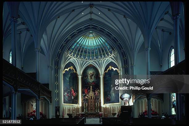interior of st. patrick's cathedral in new orleans - new orleans church stock pictures, royalty-free photos & images