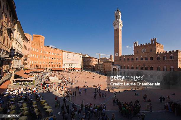 piazza del campo in siena - senna stock pictures, royalty-free photos & images