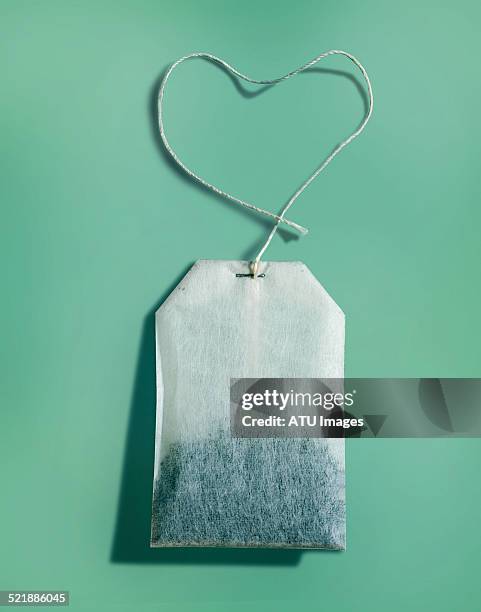 teabag heart - tea bags stock pictures, royalty-free photos & images