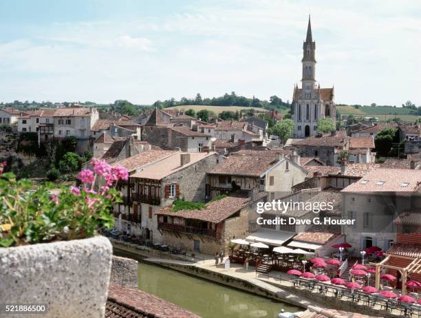 buildings in french village - agen stock pictures, royalty-free photos & images