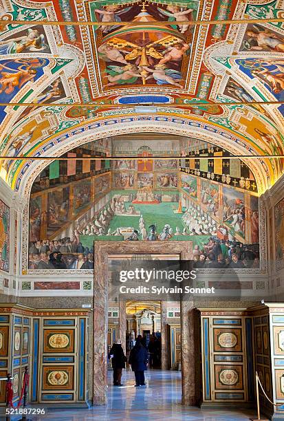 fresco paintings in the vatican museums - vatican museum stock pictures, royalty-free photos & images