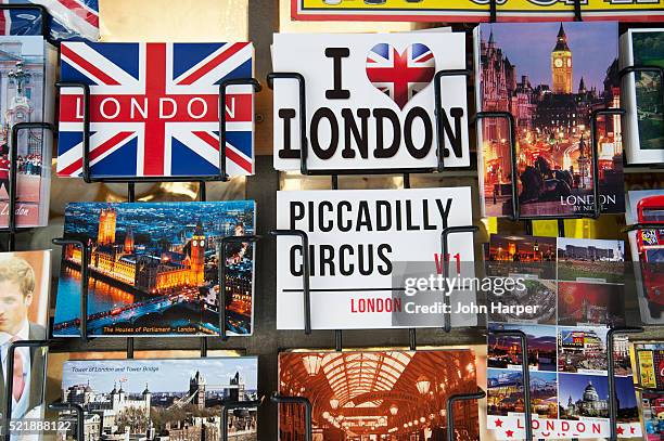 tourist souvenir postcards, london, u.k - momentos stock pictures, royalty-free photos & images