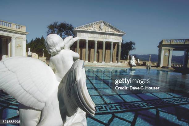 sculpture near neptune bath at hearst castle - hearst castle stock pictures, royalty-free photos & images