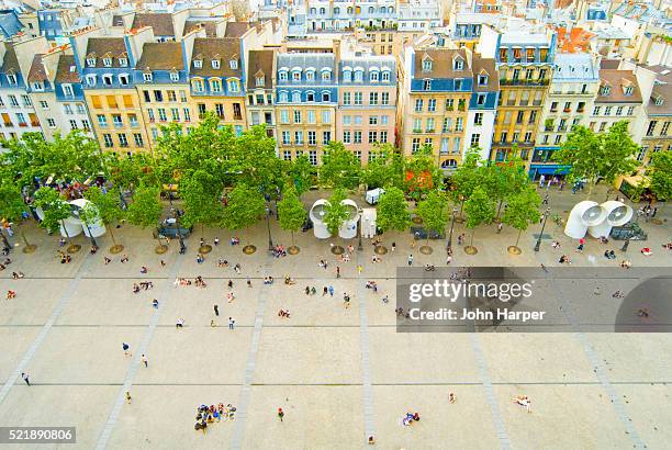 view from pompidou centre - centre pompidou stockfoto's en -beelden