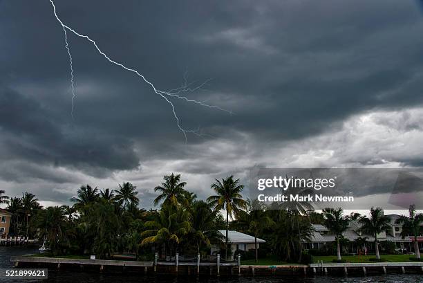 lightning over intracoastal waterway, florida - lightning home stock pictures, royalty-free photos & images
