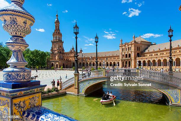 sevilla, plaza de espana - sevilha imagens e fotografias de stock