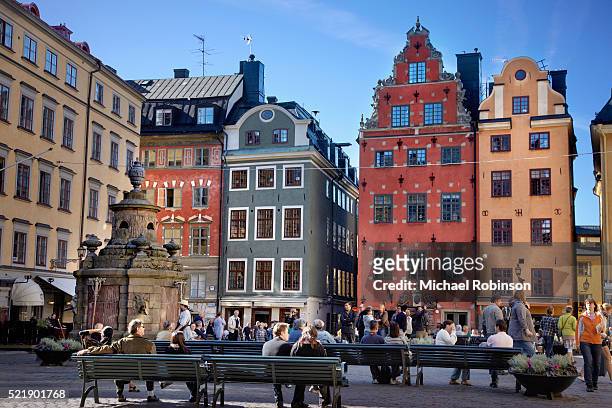 stortorget gamla stan stockholm - stockholm stock pictures, royalty-free photos & images