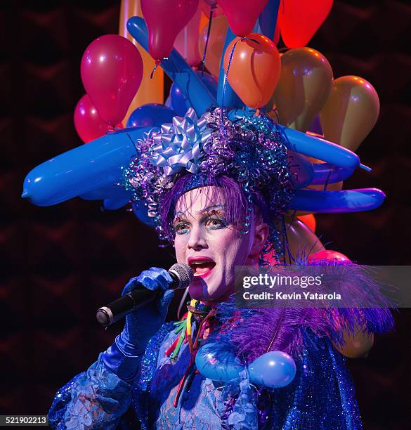 Taylor Mac performing at Joe's Pub at the Public, February 25, 2013. Costume by Machine Dazzle