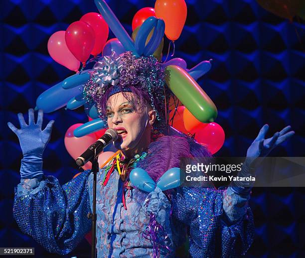Taylor Mac performing at Joe's Pub at the Public, February 25, 2013. Costume by Machine Dazzle