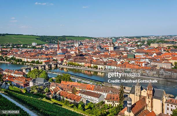 würzburg and the main river - würzburg foto e immagini stock