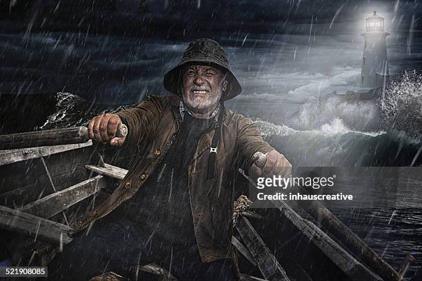 老人と海 - 手漕ぎ船 ストックフォトと画像