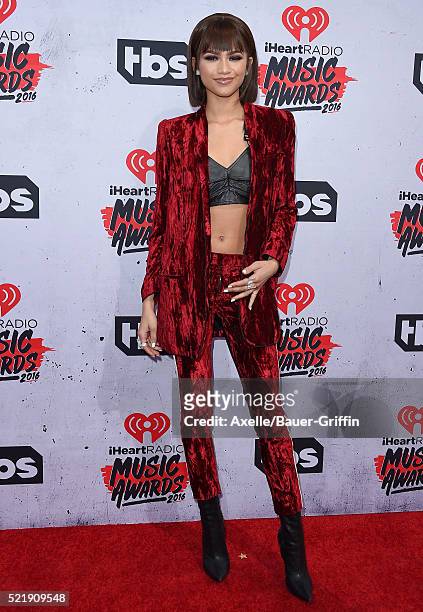 Singer/actress Zendaya arrives at iHeartRadio Music Awards on April 3, 2016 in Inglewood, California.