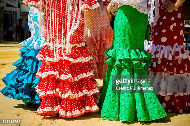 detail of suit gypsy ""gitana"" typical of adanlusia - fiesta al aire libre fotografías e imágenes de stock