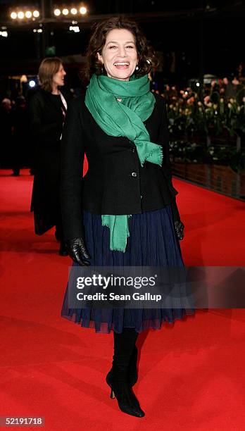Actress Hannelore Elsner arrives at the "Sophie Scholl" Premiere during the 55th annual Berlinale International Film Festival on February 13, 2005 in...