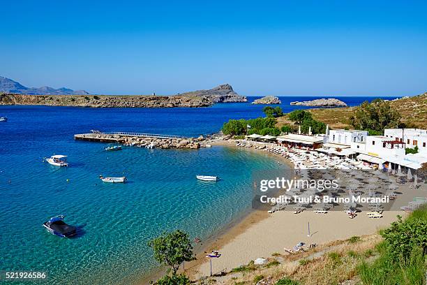 greece, dodecanese, rhodes, lindos beach - rhodes ストックフォトと画像