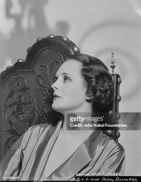 Actress Mary Astor , in a promotional shot for Columbia Pictures, circa 1930-1945.