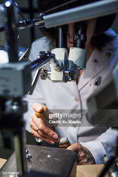 Watchmaker Using Microscope 204 Female Watchmaker Stock Photos, High-Res Pictures, and Images ...