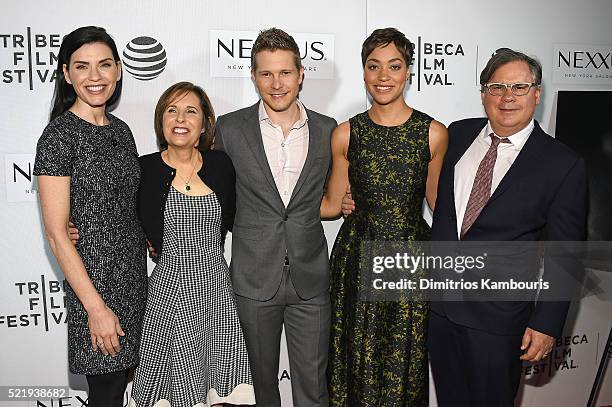 Julianna Margulies, Michelle King, Matt Czuchry, Cush Jumbo, and Robert King attend "The Good Wife" Screening during the 2016 Tribeca Film Festival...