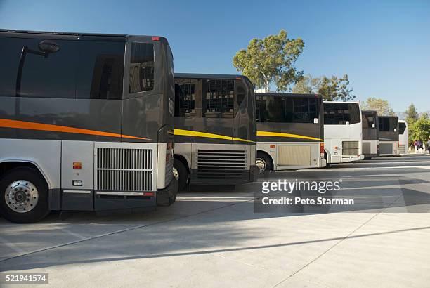 tour buses - autobus foto e immagini stock