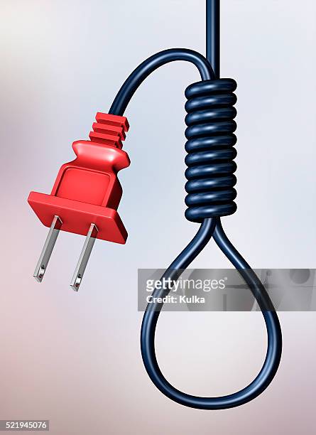 electric cord tied as noose - noose - fotografias e filmes do acervo