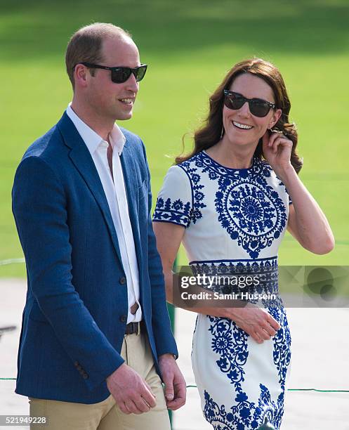 Prince William, Duke of Cambridge and Catherine, Duchess of Cambridge visit the Taj Mahal on April 16, 2016 in New Delhi, India.