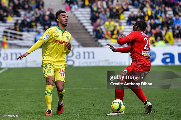 Adryan Oliveira Tavares of Nantes during the French Ligue 1 between Nantes and Montpellier at Stade de la Beaujoire on April 17, 2016 in Nantes,...