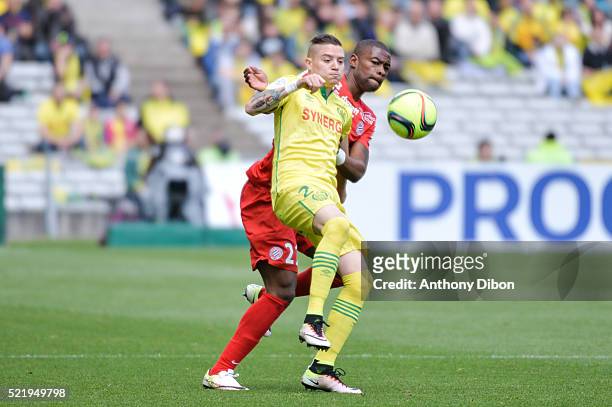 Adryan Oliveira Tavares of Nantes during the French Ligue 1 between Nantes and Montpellier at Stade de la Beaujoire on April 17, 2016 in Nantes,...