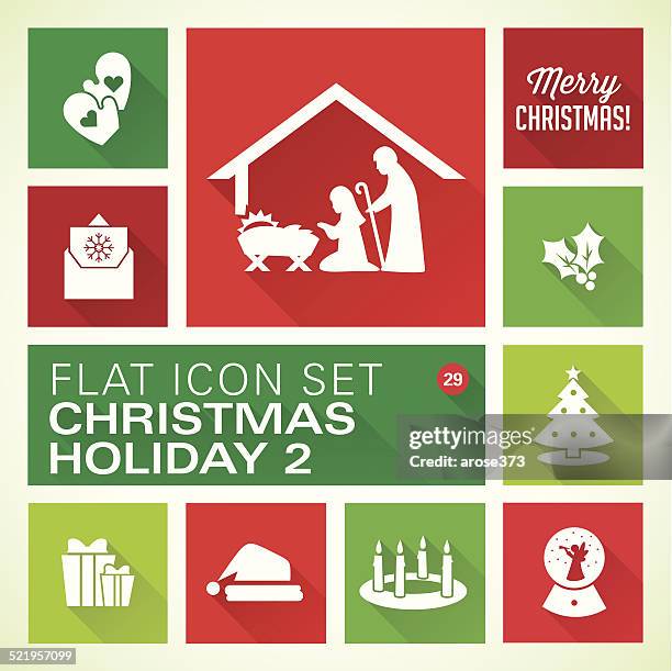 flat icons 29-christmas - funny snow globe stock illustrations