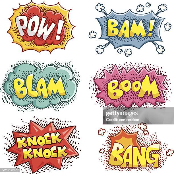 comic book sound effects - knocking stock illustrations