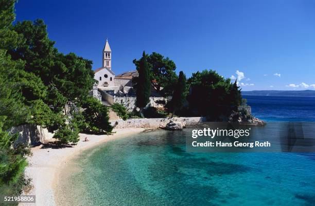 church of our lady of mercy in bol - brac croatia stock pictures, royalty-free photos & images