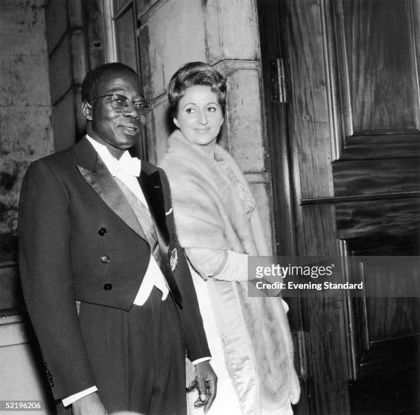 Leopold Sedar Senghor , President of Senegal, with his French wife Colette, 25th October 1961.