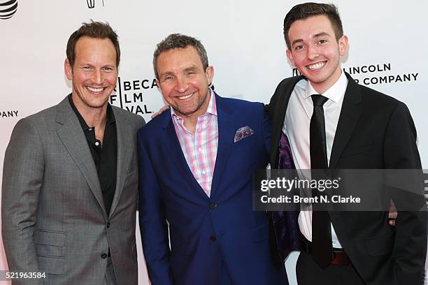 Actors Patrick Wilson, Eddie Marsan and Radek Lord attend the world premiere of "A Kind of Murder" during the 2016 Tribeca Film Festival held at the...