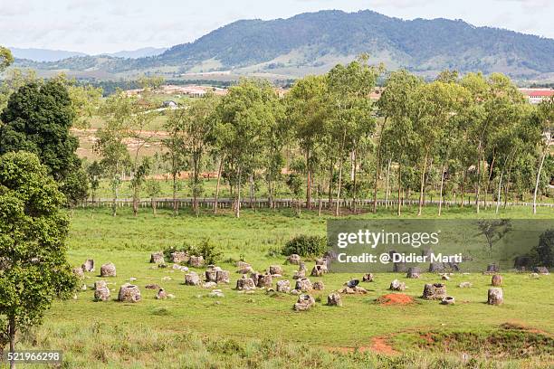 plain of jars in laos - plain of jars stock pictures, royalty-free photos & images