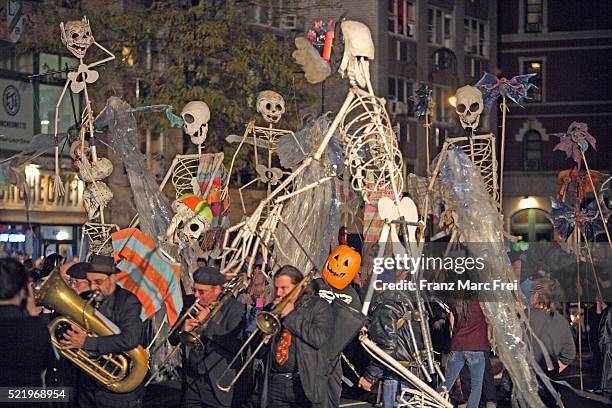 halloween parade in manhattan - parade stock pictures, royalty-free photos & images