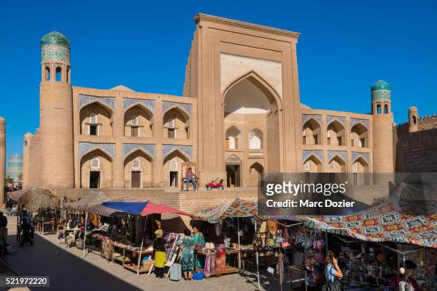 mourad inak madrasah in khiva - silk road stock pictures, royalty-free photos & images