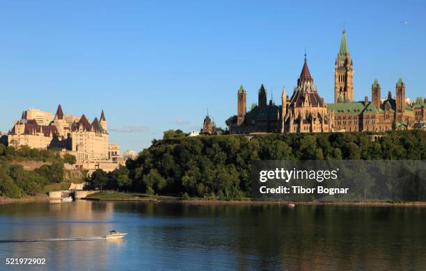 ottawa, parliament, chateau laurier hotel - ottawa landscape stock pictures, royalty-free photos & images