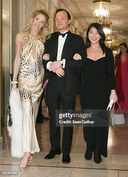 Tatjana Hoffmann, Alexander von Schaumburg Lippe and Yoko Higuchi arrive at the "Cinema For Peace" Awards on February 14 2005 in Berlin, Germany.