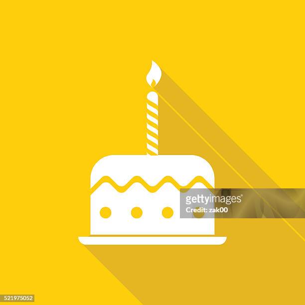 birthday cake icon - candle stock illustrations