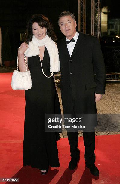 Actress Iris Berben and huband Gabriel Lewy arrive at the "Cinema For Peace" Awards on February 14 2005 in Berlin, Germany.
