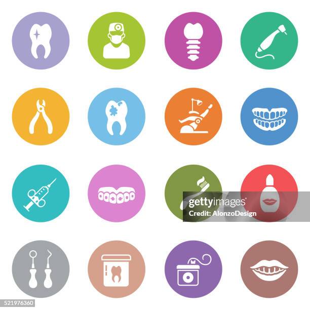 dental icon set - dental drill 幅插畫檔、美工圖案、卡通及圖標