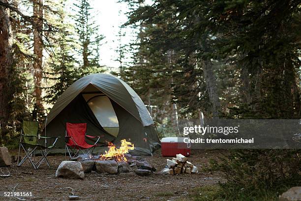 usa, utah, weekend camping - campfire no people stock-fotos und bilder